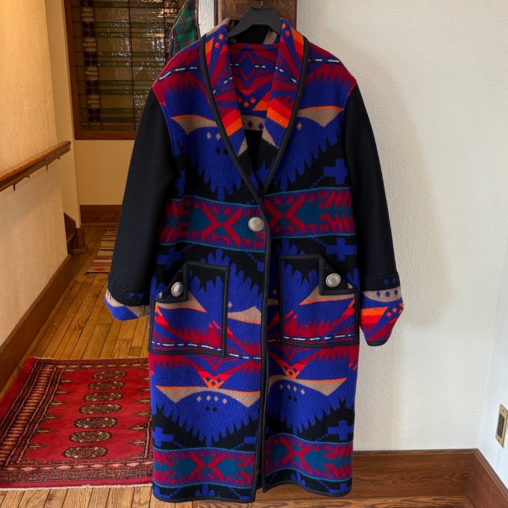 Native American Designed Western Wear Wool Full Length Coat